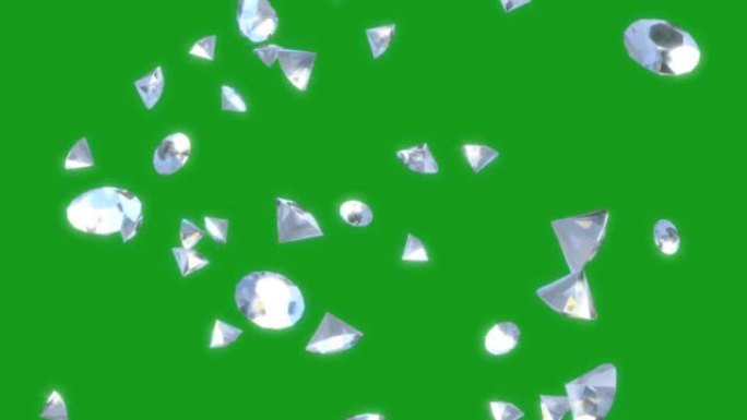 掉落的钻石绿色屏幕运动图形