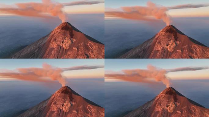 危地马拉火山的鸟瞰图