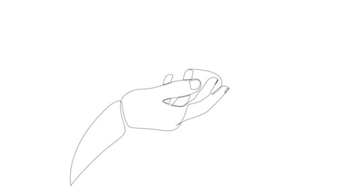 连续线手握板的自画动画。4k自画动画。