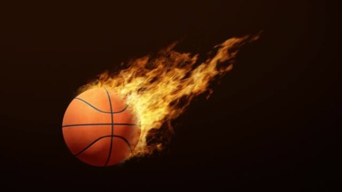 篮球着火明亮的火焰