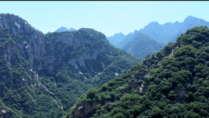 4K航拍北京郊区山脉山川