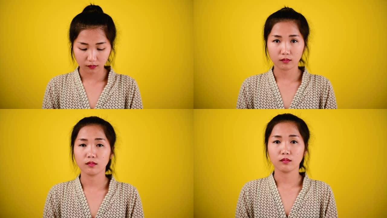 抑郁孤独孤独对亚洲女孩感到孤独不感兴趣股票视频4k