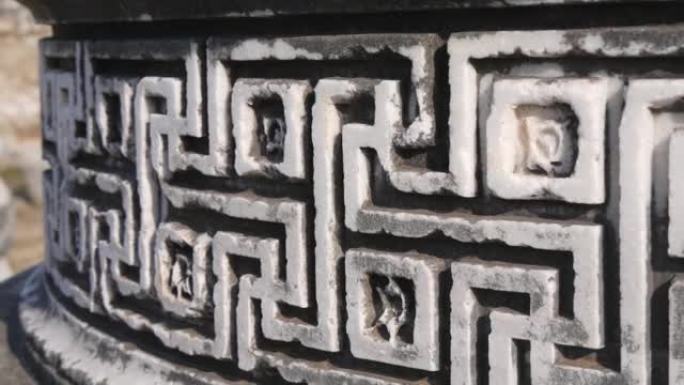 古希腊神庙石柱上的图案碎片