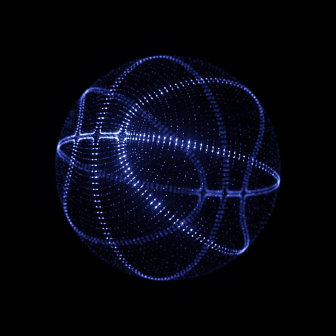 科技感发光粒子篮球循环 带透明通道