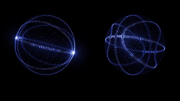 科技感发光粒子篮球循环 带透明通道