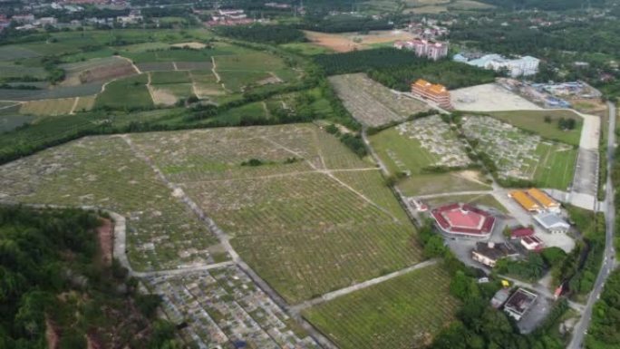 鸟瞰图中国公墓