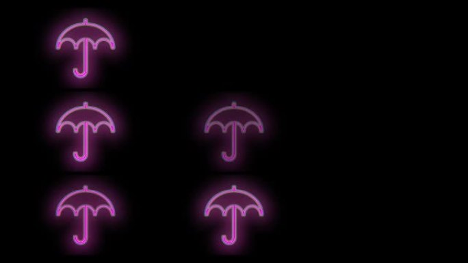 霓虹灯紫色雨伞图案