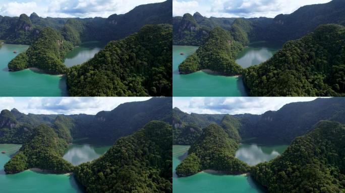马来西亚大洋彩亭湖热带水域旋转镜头