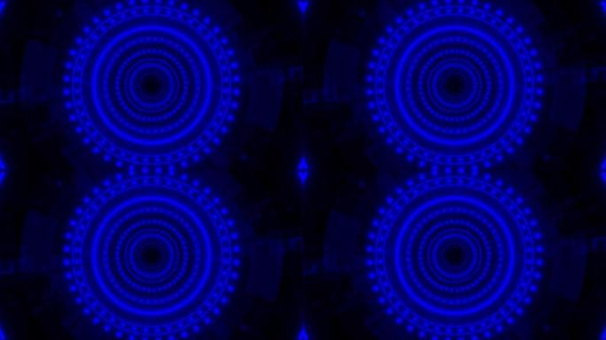 迷幻蓝色隧道抽象背景视频