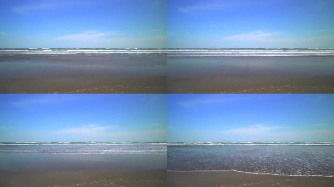 海浪冲击海滩海边海水海滩沙滩