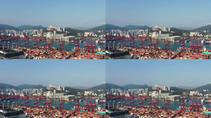 香港2022年4月15日葵青货柜码头口岸