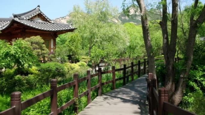韩国首尔的恩平韩屋村绿色森林路