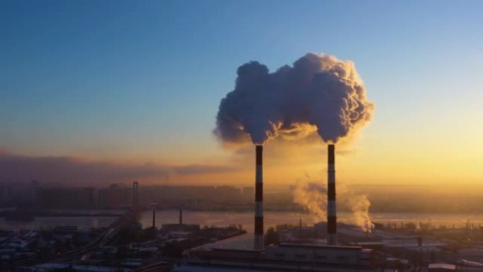 有害排放到大气中导致全球变暖。