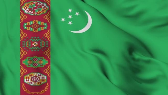 土库曼斯坦国旗无缝挥舞动画