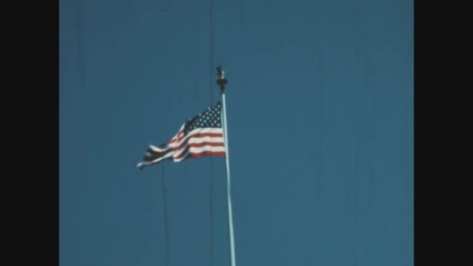 美国1976，美国国旗在空中挥舞