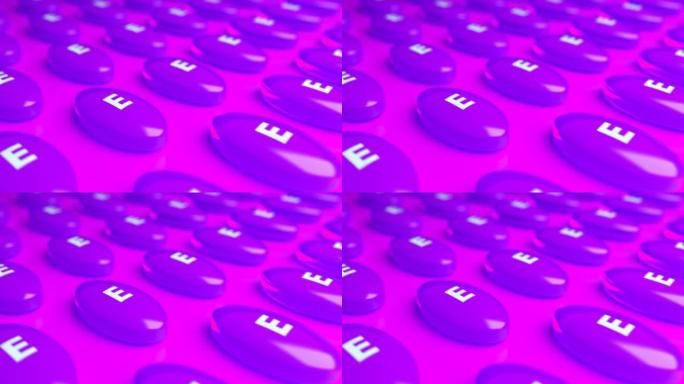 3D紫色维生素e胶囊。循环背景