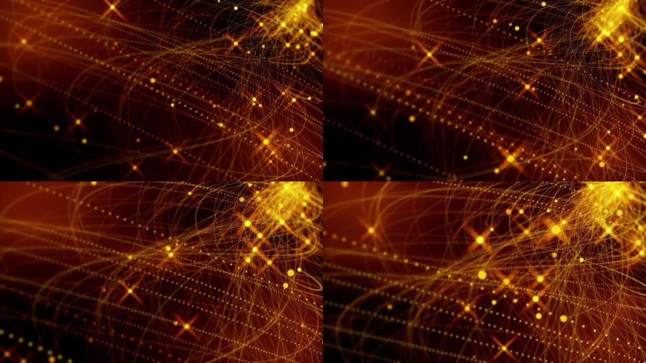 抽象粒子背景。抽象流体粒子背景迷幻霓虹V