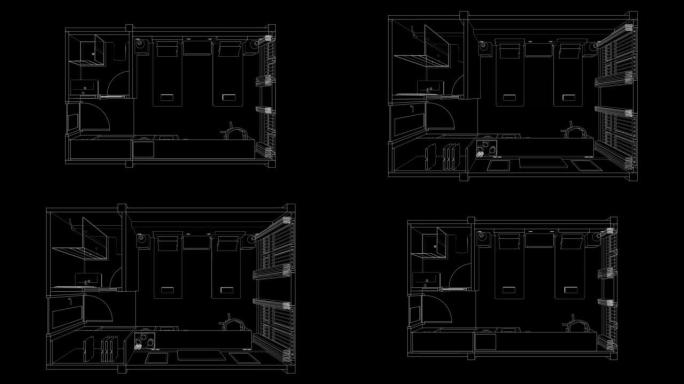 建筑图纸循环三维动画