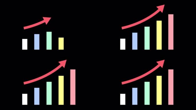 上升条形图的运动图形。