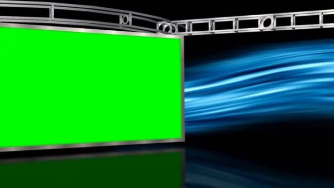 虚拟新闻工作室设置绿色屏幕