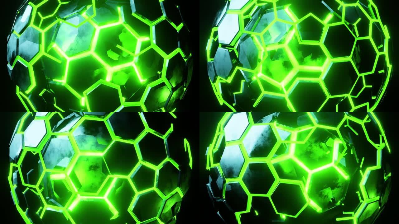 绿色菱形移动球。循环动画