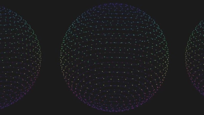 霓虹灯大球体由黑暗空间上的小点组成