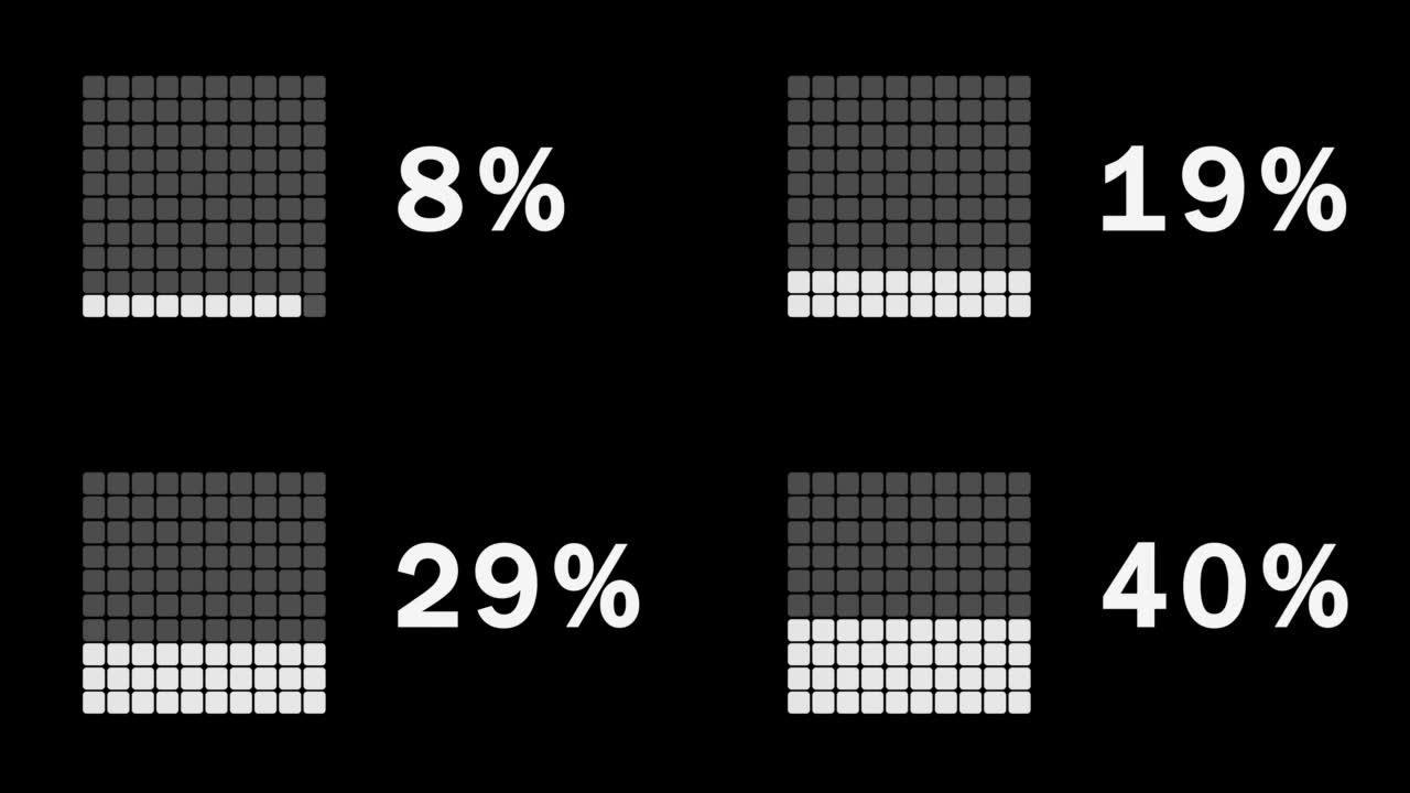 40% 加载栏。40% 的上传加载比例。