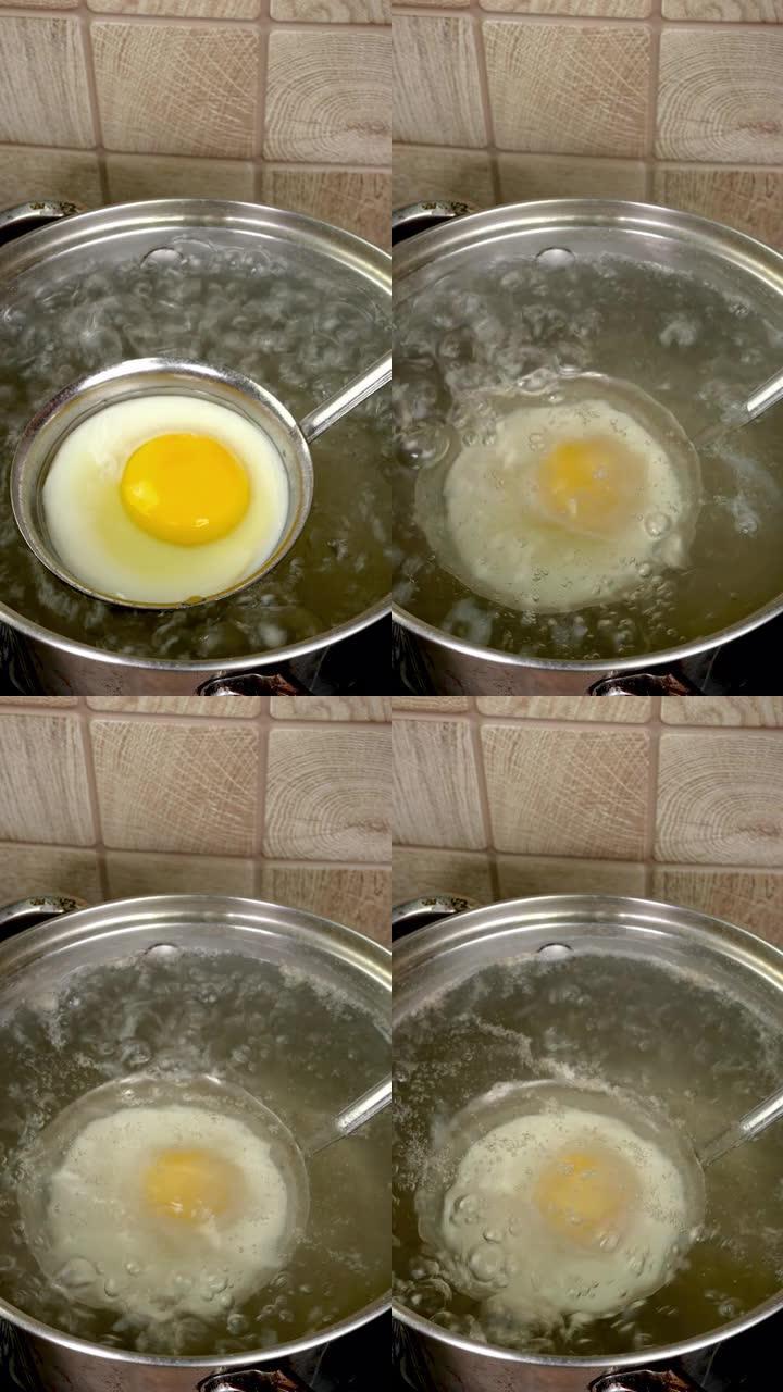 关于如何在沸水中理想的厨房水包中完美的荷包蛋的生活技巧。