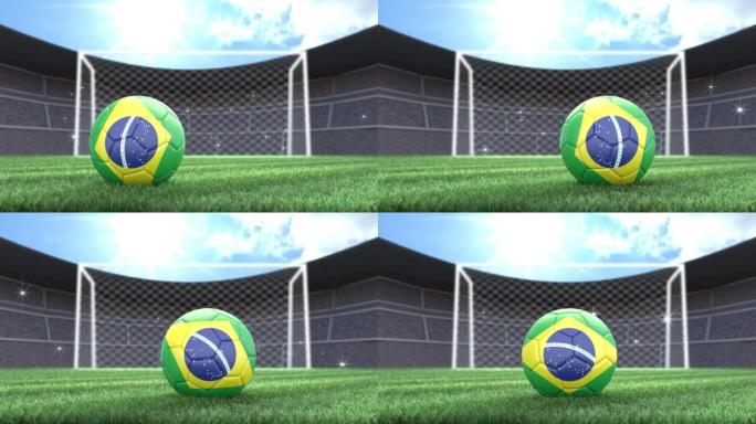 巴西足球，用相机闪光灯滚入体育场。