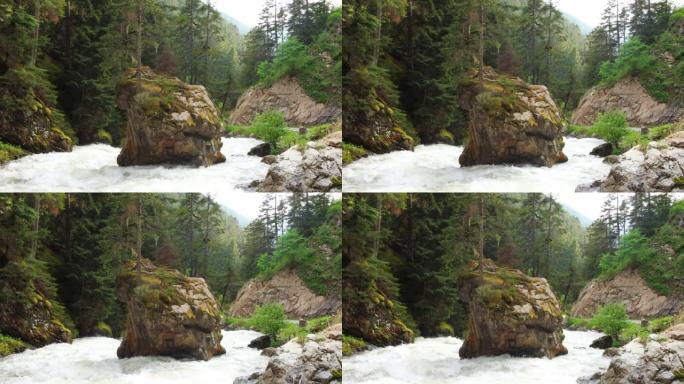 山河在岩石之间流动