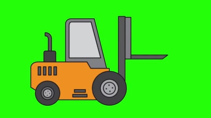 绿色屏幕中的叉车动画