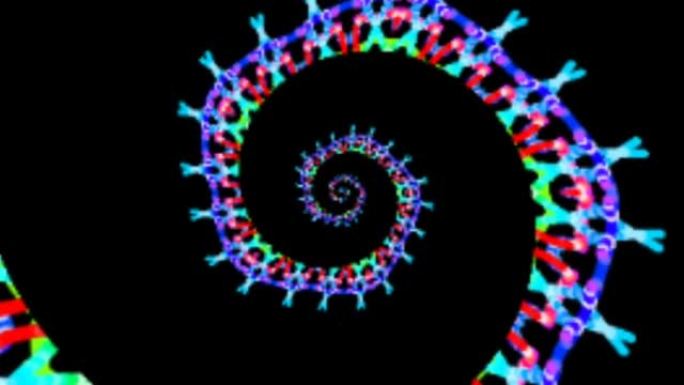 万花筒曼陀罗图案圆形下线霓虹灯镜
几何背景效果抽象纹理muelti颜色螺旋，圆形