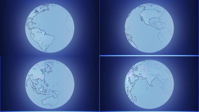抽象蓝白色地球旋转运动背景