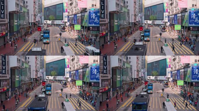 4K正版-香港铜锣湾城市交通车流05