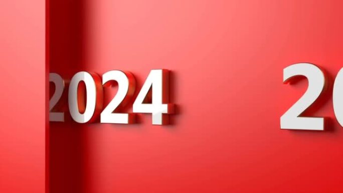 红色背景上的2024新年概念