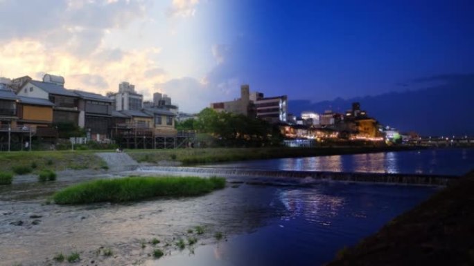 京都搭配日夜城市天际线软作物两拍蓝夜