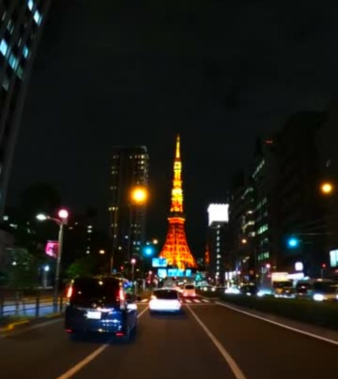 东京的夜间行驶-驶向东京塔