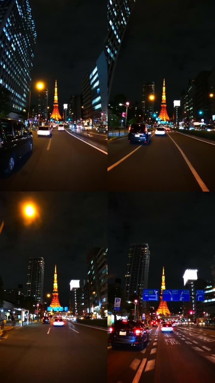 东京的夜间行驶-驶向东京塔