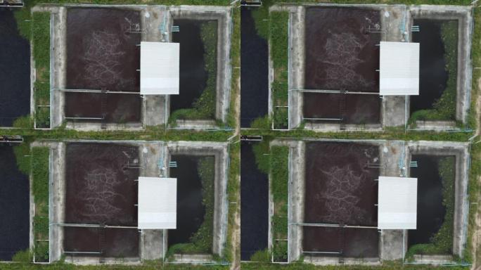污水处理厂的水循环利用。废水处理的鸟瞰图