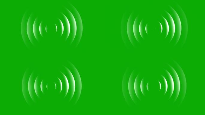 绿屏背景扩展弧波运动图形