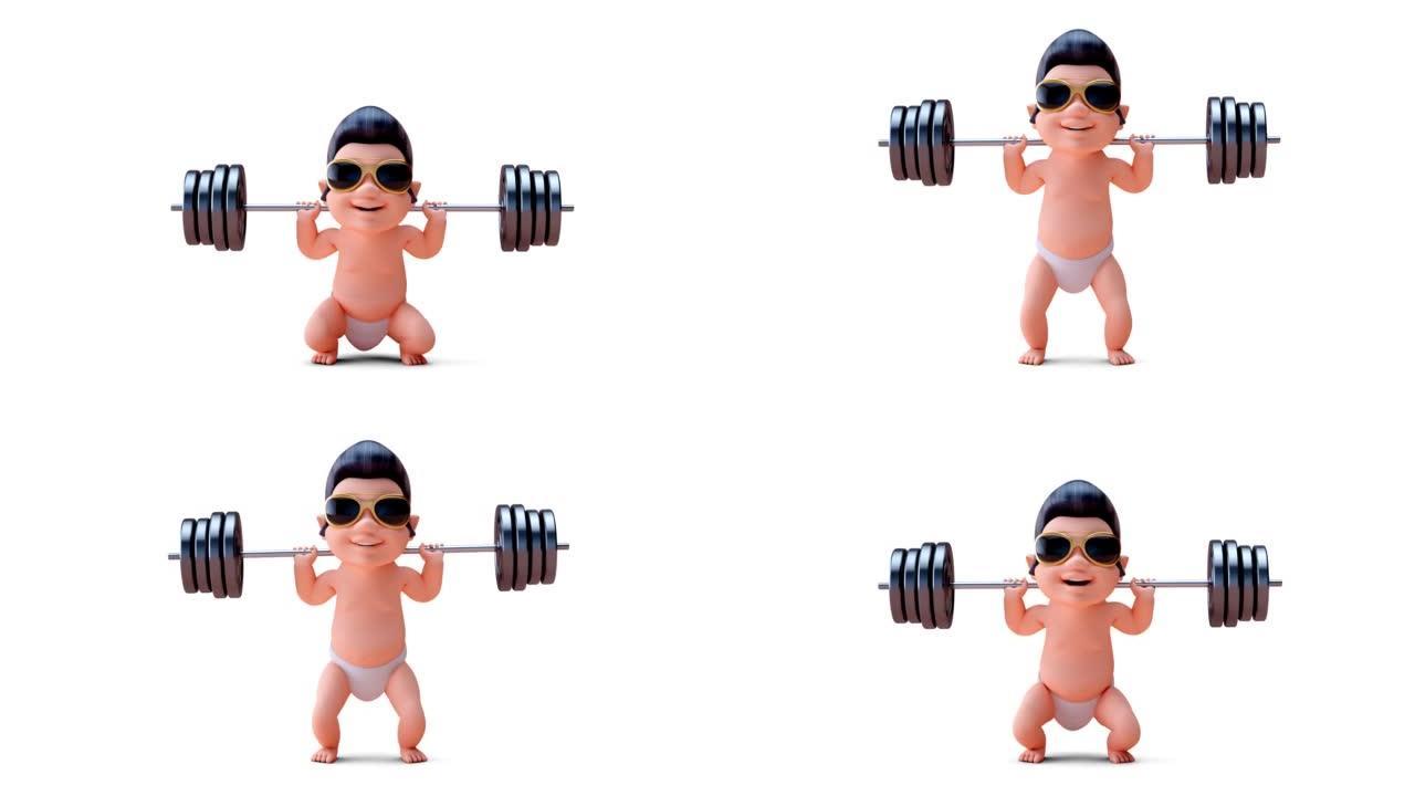 有趣的3D卡通婴儿摇杆锻炼
