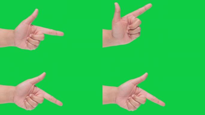 手 (绿色Sceen) 手信号-点或检查