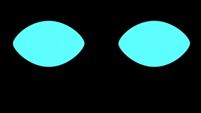 黑色背景上简单的蓝色椭圆形眨眼动画。