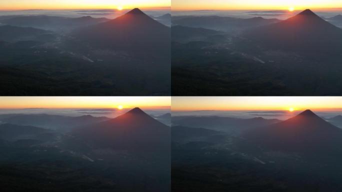 危地马拉阿瓜火山的鸟瞰图