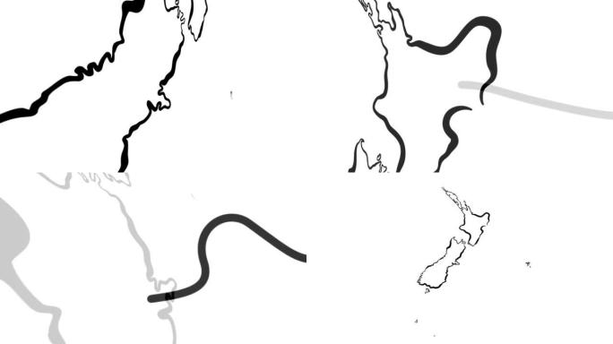 新西兰-手绘地图动画