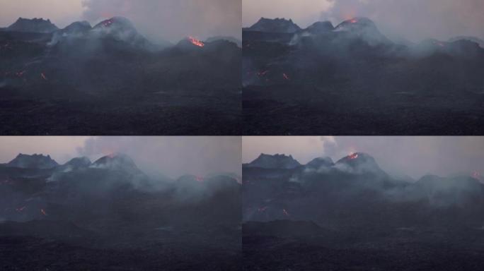 吸烟原始火山景观冰岛特写
