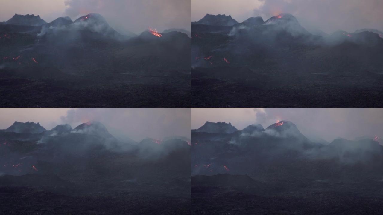 吸烟原始火山景观冰岛特写