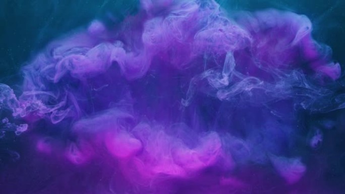水下彩色爆炸墨滴紫色雾