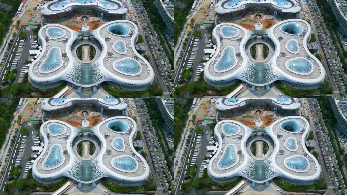 海南省三亚市三亚国际免税城航拍建筑与风景