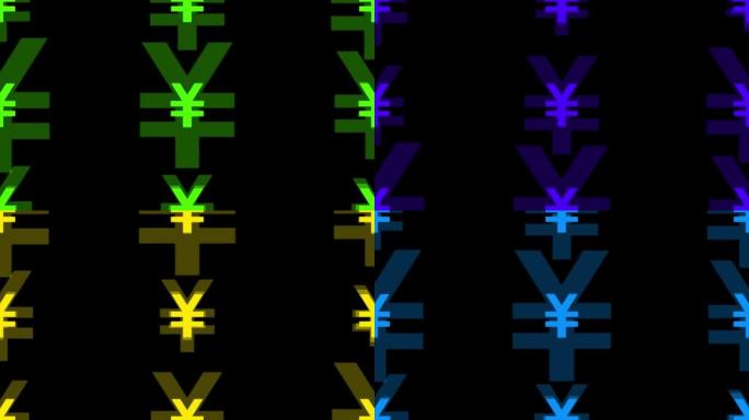 日本日元标记粒子图动画运动图形